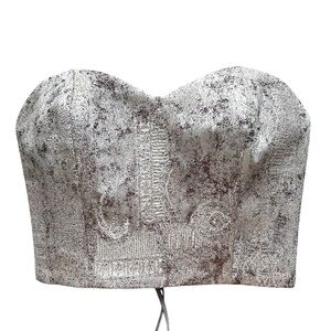 Luminous Luxe Crop Top Corset Vintage Tapestry